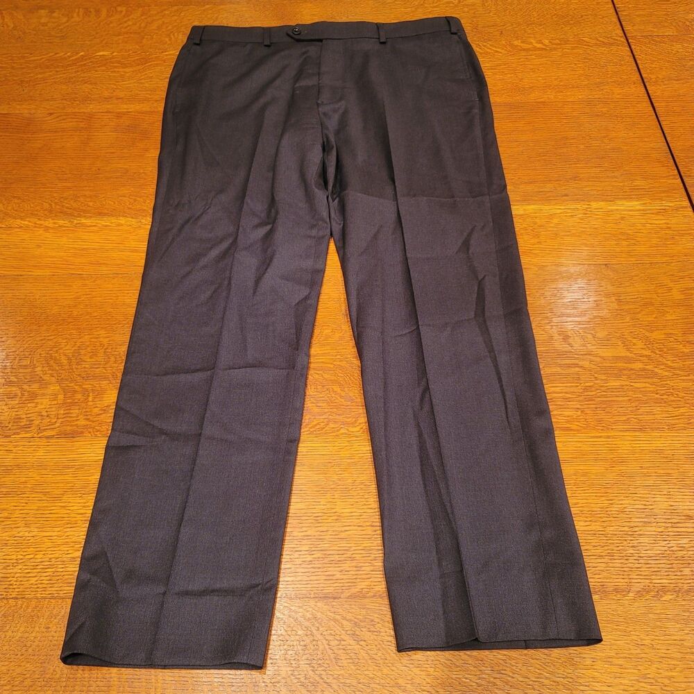 Brooks Brothers Brooksflex Milano Fit Dress Pants Men's 36x30 Gray Wool Stretch